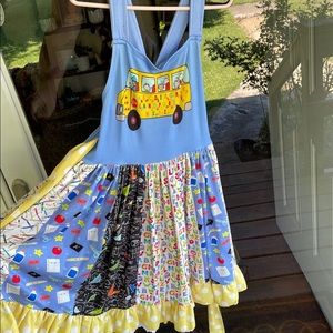 Cute twirling school his dress